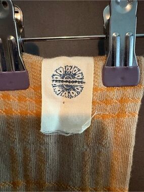 Free People Striped Knit Top in Mustard and Cream